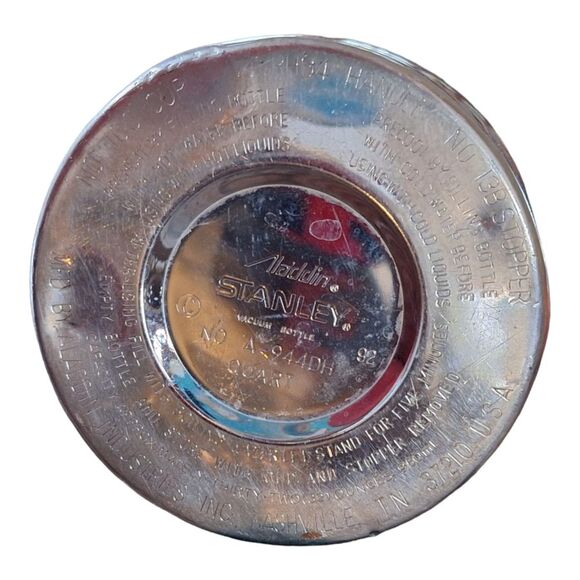 Stanley Vintage Made in USA Aladdin Green Vacuum Bottle Thermos A-944DH Quart - Picture 15 of 16